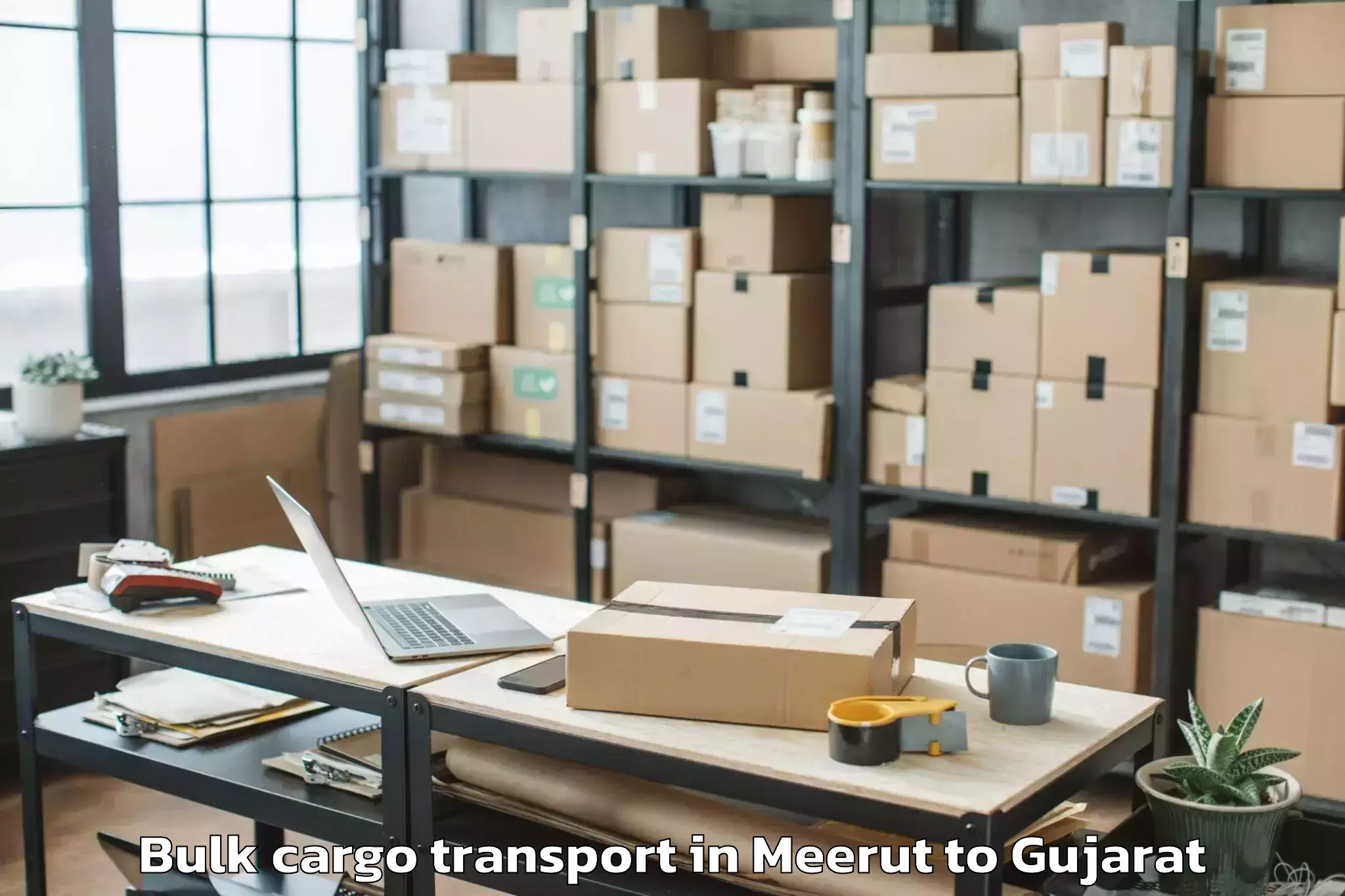 Hassle-Free Meerut to Khambhalia Bulk Cargo Transport